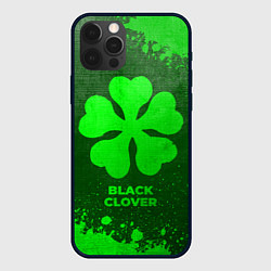 Чехол для iPhone 12 Pro Max Black Clover - green gradient, цвет: 3D-черный