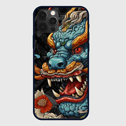 Чехол для iPhone 12 Pro Max Дракон в стиле японской татуировки ирезуми, цвет: 3D-черный