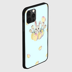 Чехол для iPhone 12 Pro Max Кролик радостный с яйцами, цвет: 3D-черный — фото 2