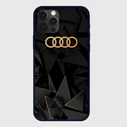 Чехол для iPhone 12 Pro Max Audi golden poly, цвет: 3D-черный