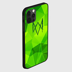 Чехол для iPhone 12 Pro Max Watch Dogs green poly, цвет: 3D-черный — фото 2