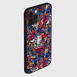 Чехол для iPhone 12 Pro Max Музыкальный коллаж, цвет: 3D-черный — фото 2