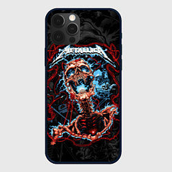 Чехол для iPhone 12 Pro Max Metallica - electric skeleton, цвет: 3D-черный