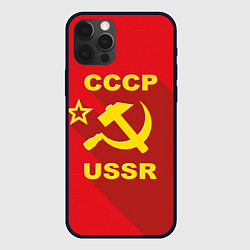 Чехол для iPhone 12 Pro Max СССР серп и молот, цвет: 3D-черный