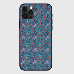 Чехол для iPhone 12 Pro Max Деревенский абстрактный цветочный узор, цвет: 3D-черный