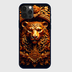 Чехол для iPhone 12 Pro Max Лев узор, цвет: 3D-черный