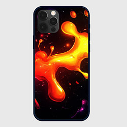 Чехол для iPhone 12 Pro Max Радужные кляксы на черном фоне, цвет: 3D-черный