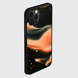 Чехол для iPhone 12 Pro Max Персиковый дым на черном, цвет: 3D-черный — фото 2