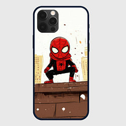 Чехол для iPhone 12 Pro Max Мини человек-паук, цвет: 3D-черный