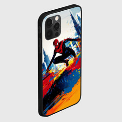 Чехол для iPhone 12 Pro Max Человек - паук и пролитая краска, цвет: 3D-черный — фото 2