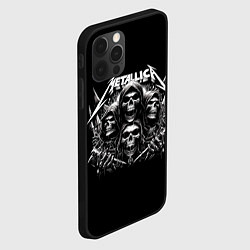Чехол для iPhone 12 Pro Max Metallica - four skulls, цвет: 3D-черный — фото 2