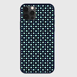 Чехол для iPhone 12 Pro Max Чёрный в мелкий квадратик паттерн, цвет: 3D-черный