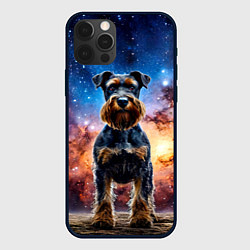 Чехол для iPhone 12 Pro Max Ризеншнауцер в космосе, цвет: 3D-черный