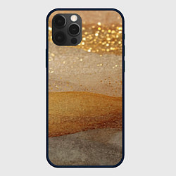 Чехол для iPhone 12 Pro Max Бежевые блестяшки текстура, цвет: 3D-черный