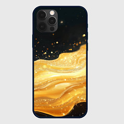 Чехол для iPhone 12 Pro Max Золотистая материя на черном фоне, цвет: 3D-черный