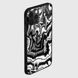 Чехол для iPhone 12 Pro Max Закрученные волны - чб абстракция, цвет: 3D-черный — фото 2