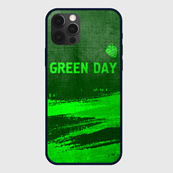 Чехол для iPhone 12 Pro Max Green Day - green gradient посередине, цвет: 3D-черный