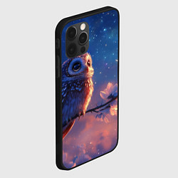 Чехол для iPhone 12 Pro Max Сова на фоне ночного неба, цвет: 3D-черный — фото 2
