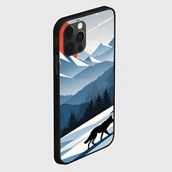 Чехол для iPhone 12 Pro Max Лиса в горах, цвет: 3D-черный — фото 2