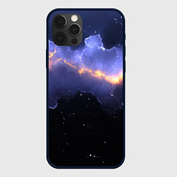 Чехол для iPhone 12 Pro Max Молния в фиолетовом небе текстура, цвет: 3D-черный