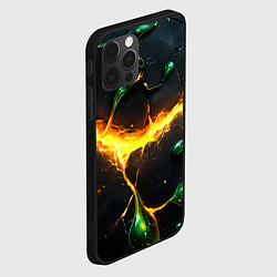Чехол для iPhone 12 Pro Max Разлом текстуры с зеленой слизью, цвет: 3D-черный — фото 2