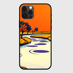 Чехол для iPhone 12 Pro Max Арт с фантастическим пейзажем, цвет: 3D-черный