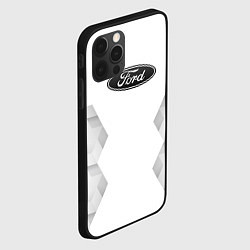 Чехол для iPhone 12 Pro Max Ford white poly, цвет: 3D-черный — фото 2