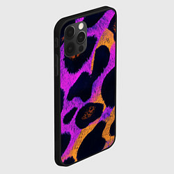 Чехол для iPhone 12 Pro Max Неоновый леопардовый узор, цвет: 3D-черный — фото 2