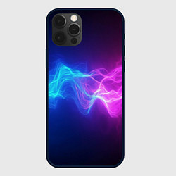 Чехол для iPhone 12 Pro Max Звуковая волна неоновый узор, цвет: 3D-черный