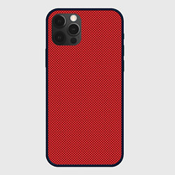 Чехол для iPhone 12 Pro Max Вишнёвый красный в мелкий горошек патерн, цвет: 3D-черный