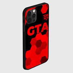 Чехол для iPhone 12 Pro Max GTA - red gradient посередине, цвет: 3D-черный — фото 2