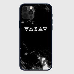Чехол для iPhone 12 Pro Max Ведьмак лого серые краски, цвет: 3D-черный