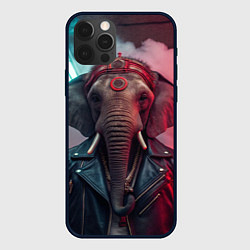 Чехол для iPhone 12 Pro Max Cyberpunk elephant, цвет: 3D-черный