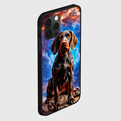 Чехол для iPhone 12 Pro Max Дратхаар в космосе, цвет: 3D-черный — фото 2