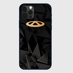 Чехол для iPhone 12 Pro Max Chery golden poly, цвет: 3D-черный
