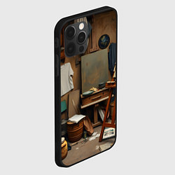 Чехол для iPhone 12 Pro Max Мастерская художника, цвет: 3D-черный — фото 2