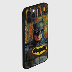 Чехол для iPhone 12 Pro Max Текстурный Бэтмен, цвет: 3D-черный — фото 2