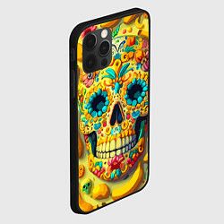 Чехол для iPhone 12 Pro Max Красочный летний паттерн с черепом - нейроарт, цвет: 3D-черный — фото 2