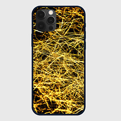Чехол для iPhone 12 Pro Max Золотое плетение на черном, цвет: 3D-черный