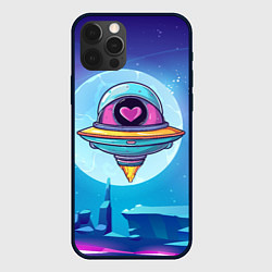 Чехол для iPhone 12 Pro Max Нло с сердечком внутри, цвет: 3D-черный