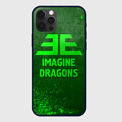 Чехол для iPhone 12 Pro Max Imagine Dragons - green gradient, цвет: 3D-черный