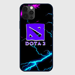 Чехол для iPhone 12 Pro Max Dota неоновый шторм, цвет: 3D-черный