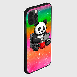 Чехол для iPhone 12 Pro Max Панда с кофе за ноутом, цвет: 3D-черный — фото 2