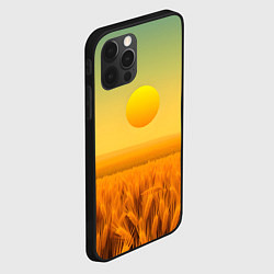 Чехол для iPhone 12 Pro Max Закат над пшеничным полем, цвет: 3D-черный — фото 2