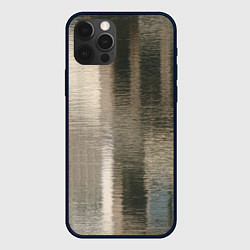 Чехол для iPhone 12 Pro Max Размытые серо-бежевые полосы, цвет: 3D-черный