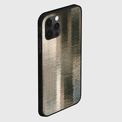 Чехол для iPhone 12 Pro Max Размытые серо-бежевые полосы, цвет: 3D-черный — фото 2
