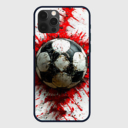 Чехол для iPhone 12 Pro Max Футбольный мяч в красном, цвет: 3D-черный