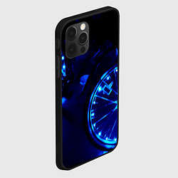 Чехол для iPhone 12 Pro Max Синяя подсветка колёс, цвет: 3D-черный — фото 2