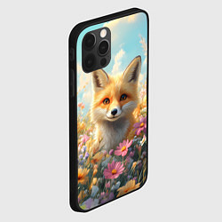Чехол для iPhone 12 Pro Max Лиса в цветочном поле, цвет: 3D-черный — фото 2
