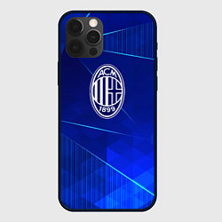 Чехол для iPhone 12 Pro Max AC Milan blue poly, цвет: 3D-черный